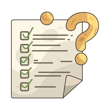 Survey question mark illustration Ilustração Stock