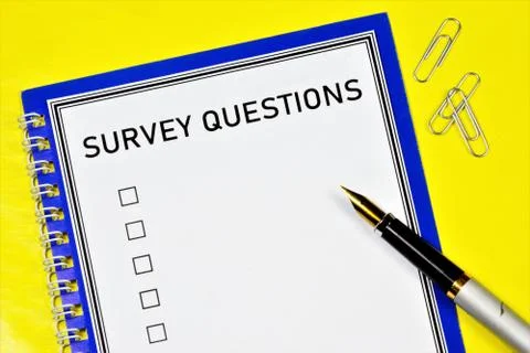 Survey question - a method of sociological research and getting answers Stock Photos