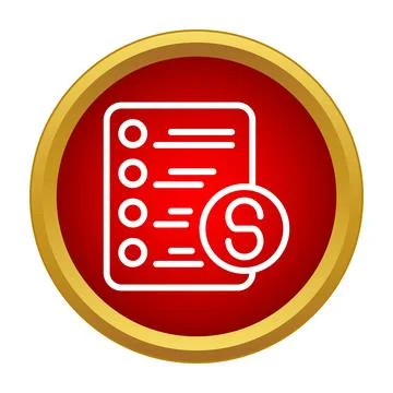 Survey questionnaire document outline icon with checkmarks Stock Illustration