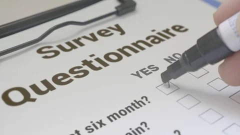 Survey Questionnaire Filled Up Stock Footage 92056937