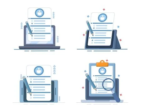 Survey questionnaire set Stock Illustration