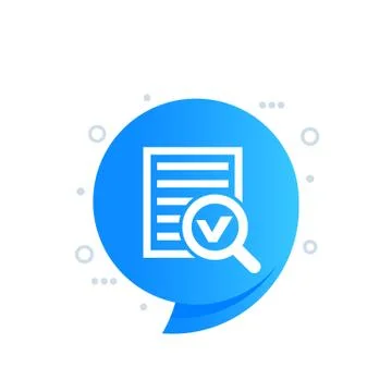 Survey report, search in data icon イラスト素材