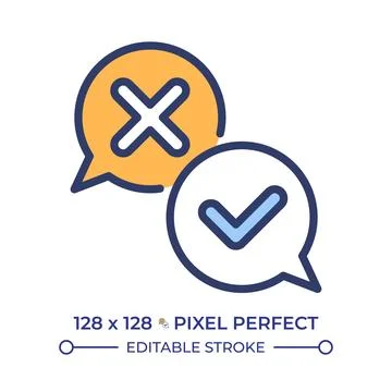 Survey response validation pixel perfect line color icon Stock Illustration