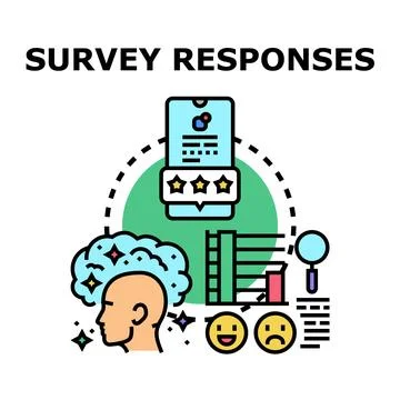 Survey responses analyzing customer feedback and user experience Stock Illustration