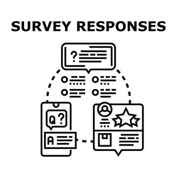 Survey responses receiving feedback and analyzing data Stock Illustration
