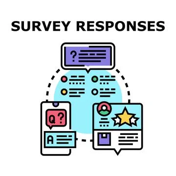 Survey responses receiving feedback and analyzing data Stock Illustration