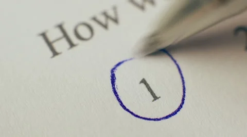 Survey Rounding No 1, Close up of a woman's hand with pen Stock Footage 43219899