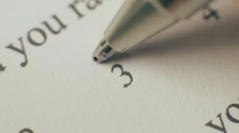 Survey Rounding No 3, Close up of a woman's hand with pen Stock Footage 43219904