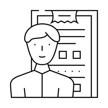 Survey salesman line icon vector illustration Stock Illustration