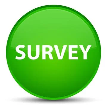 Survey special green round button Stock Illustration