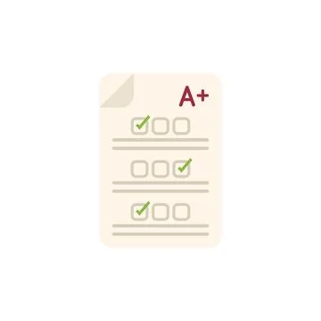 Survey test icon flat vector. School exam Stock Illustration