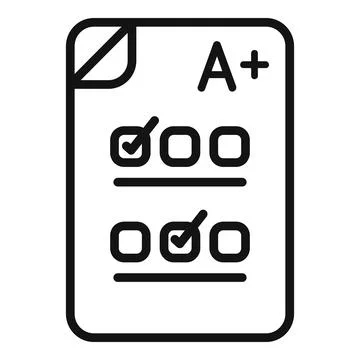 Survey test icon outline vector. School exam Stock Illustration