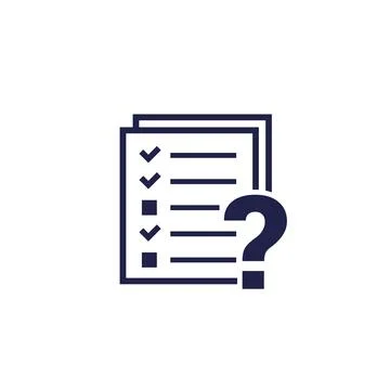 Survey, test icon on white Stock Illustration