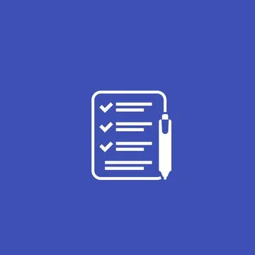 Survey, test or exam, vector icon Stock Illustration