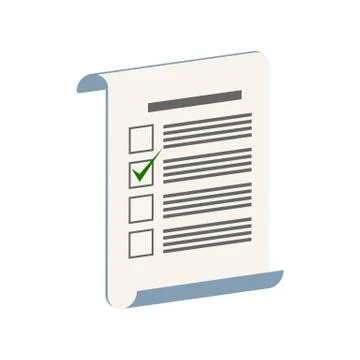 Survey, test or voting symbol. Flat Isometric Icon or Logo. 3D Style Pictogra 스톡 일러스트