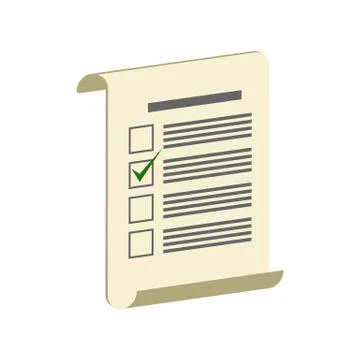 Survey, test or voting symbol. Flat Isometric Icon or Logo. 3D Style Pictogra Illustrazione stock