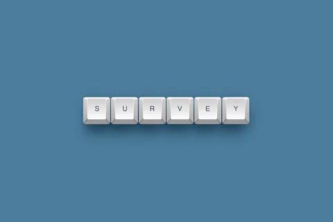 Survey text on a 3d keyboard button with shadow concept series 스톡 일러스트