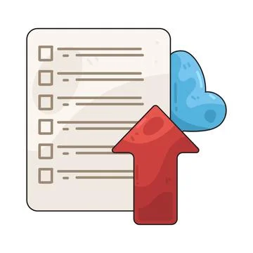 Survey upload illustration Illustrazione stock
