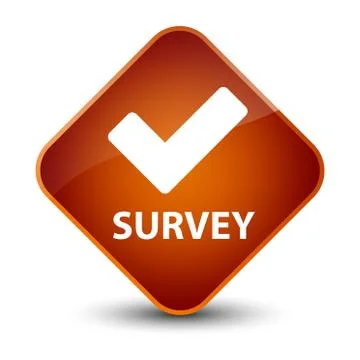 Survey (validate icon) elegant brown diamond button Stock Illustration