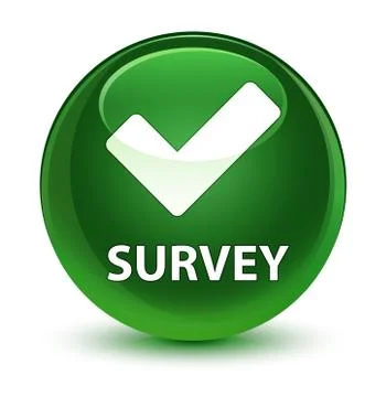 Survey (validate icon) glassy soft green round button Stock-Illustration