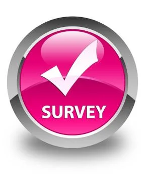 Survey (validate icon) glossy pink round button Illustrazione stock