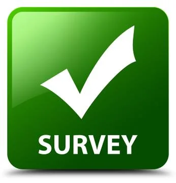 Survey (validate icon) green square button Stock Illustration