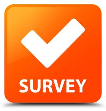 Survey (validate icon) orange square button Stock Illustration