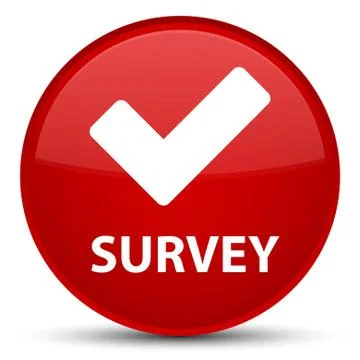 Survey (validate icon) special red round button Stock Illustration