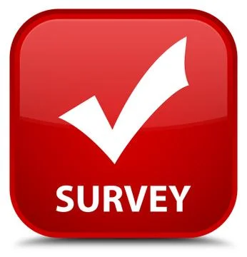 Survey (validate icon) special red square button Stock Illustration