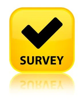 Survey (validate icon) special yellow square button Stock Illustration