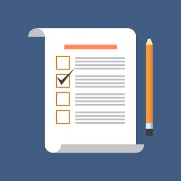 Survey, voting, review concept. Flat design. Isolated on color background Stock Illustration