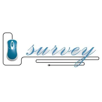 Survey word with computer mouse Illustrazione stock