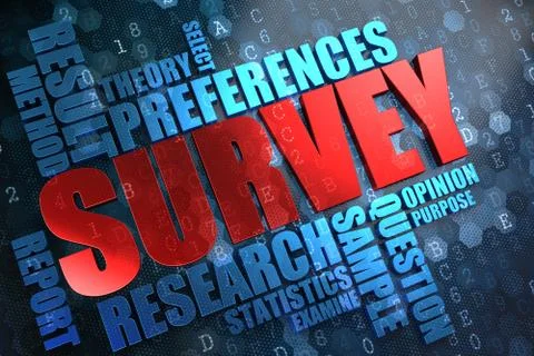 Survey. Wordcloud Concept. Stock Illustration