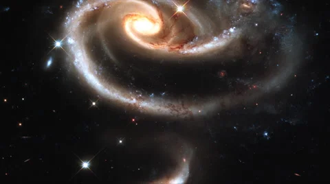 Survey of yet not created galaxy with quasars round it Stock Footage 47241955