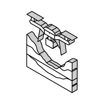 Surveying drone isometric icon vector illustration Stock Illustration
