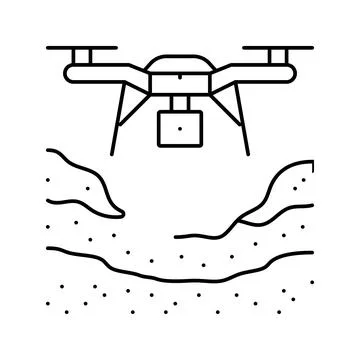 Surveying drone line icon vector illustration Stock Illustration