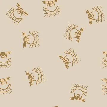 Surveying drone line seamless pattern Illustrazione stock