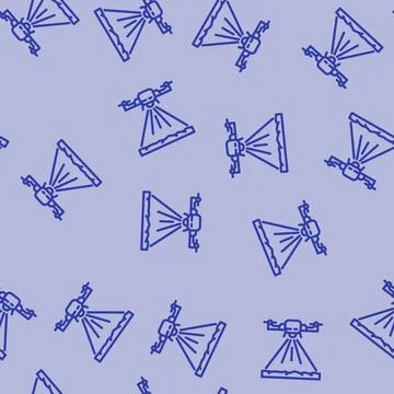 Surveying drone line vector seamless pattern 스톡 일러스트