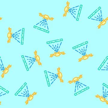 Surveying drone vector seamless pattern Illustrazione stock
