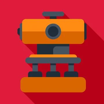 Surveying level instrument in flat design icon Ilustración de archivo