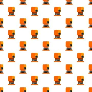 Surveying tools creating a geometric repeating pattern on a white background Stock Illustration