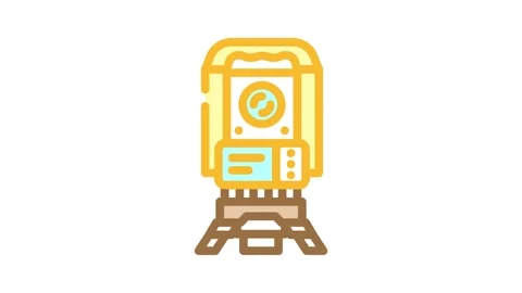 Surveying tools mining color icon animation Stock Footage 327267653