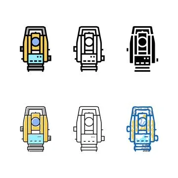 Surveying tools mining color icon vector simplified Stock Illustration