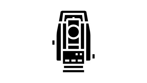 Surveying tools mining glyph icon animation Stock Footage 326147642