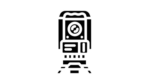 Surveying tools mining glyph icon animation Stock Footage 326743628