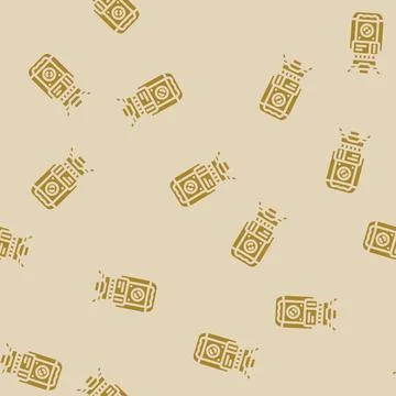 Surveying tools mining glyph vector seamless pattern Illustrazione stock