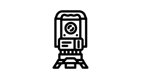 Surveying tools mining line icon animation Stock Footage 326761146