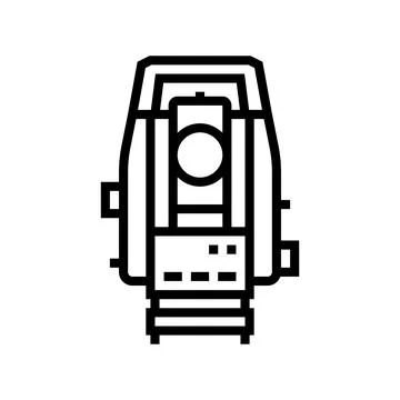 Surveying tools mining line icon vector illustration Stock Illustration