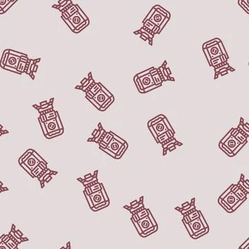 Surveying tools mining line vector seamless pattern Illustrazione stock