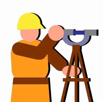 Surveyor engineer symbol Stock Illustration